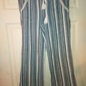 Rewind Blue and white linen striped pants size med